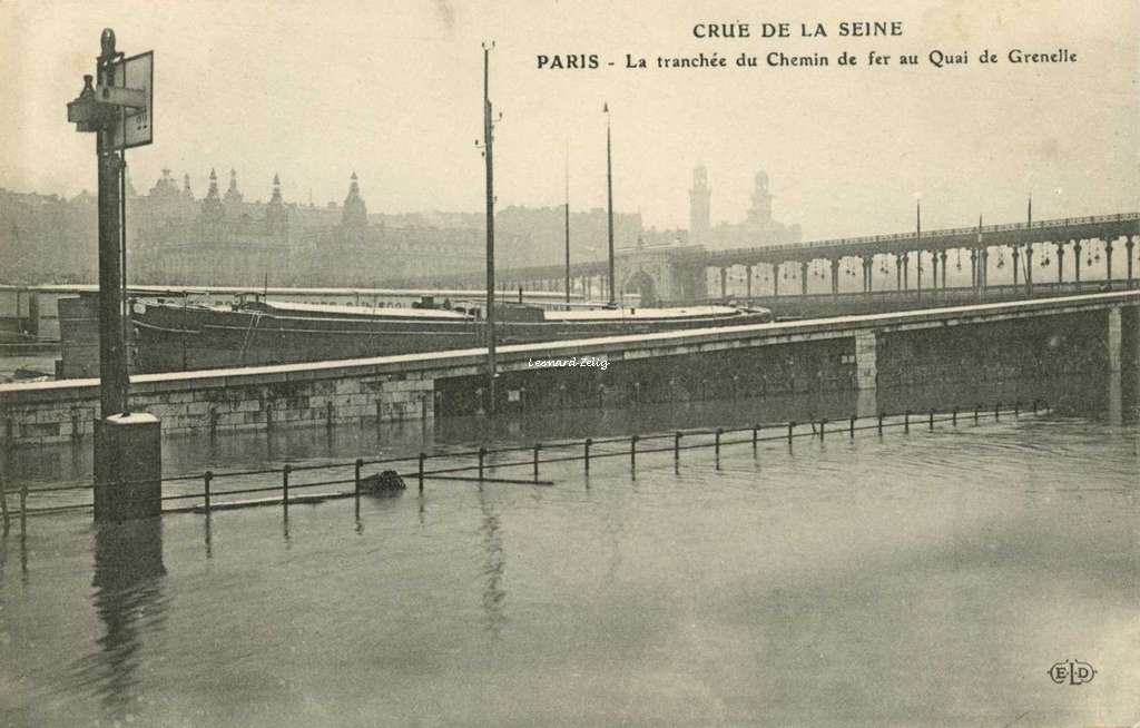 ELD - PARIS - La tranchée du Chemon de fer au Quai de Grenelle