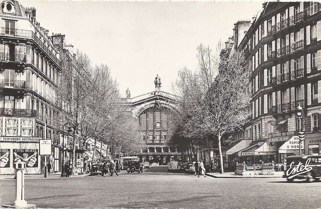 Estel 22323 - Boulevard Denain, au fond, la Gare du Nord (9x14cm)