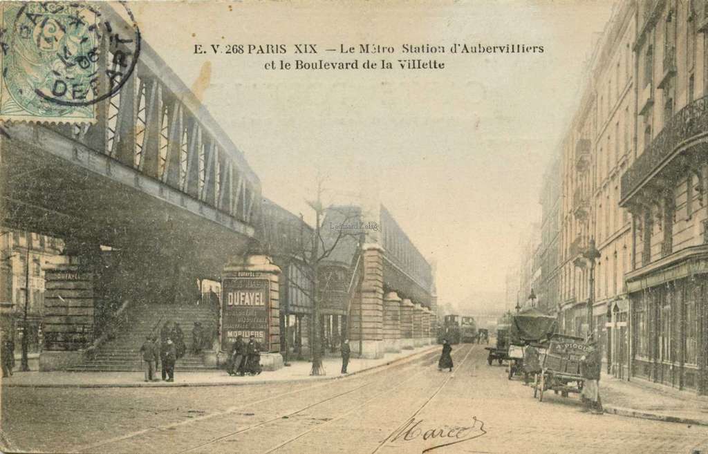 EV 268 - PARIS - Le Métro Station d'Aubervilliers et le Boulevard de la Villette