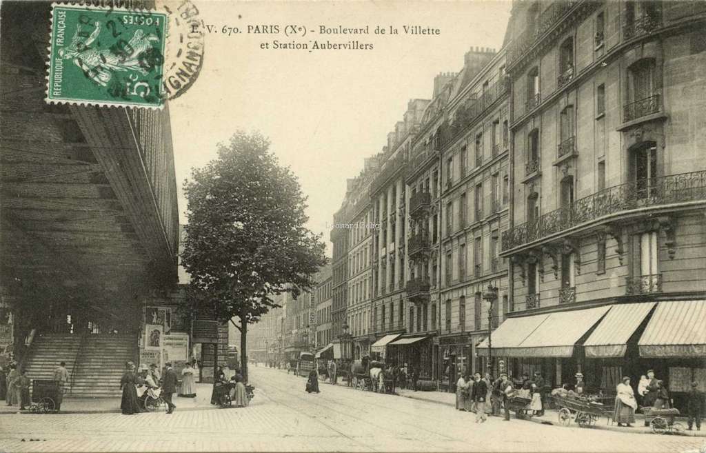 EV 670 - PARIS (X°) - Boulevard de la Villette et Station Aubervilliers