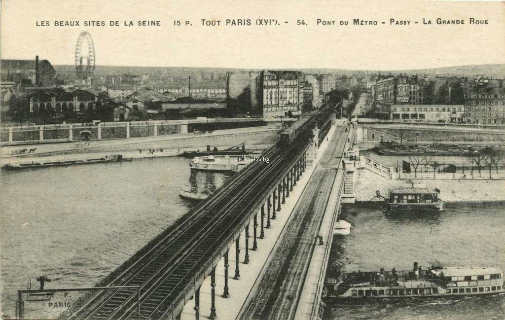 FF 15 P - Tout PARIS - 54. Pont du Métro - La Grande Roue