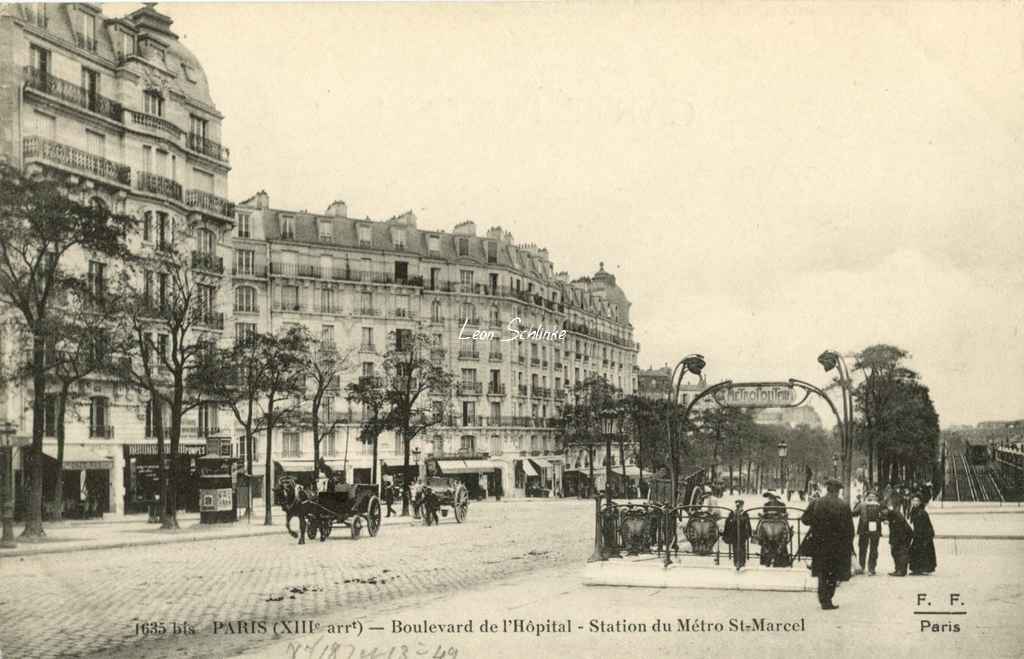 FF 1635 bis - Boulevard de l'Hôpital - Station du Métro St-Marcel
