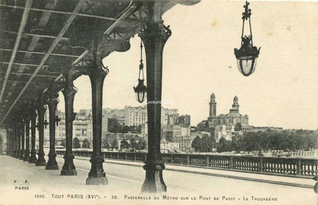 FF 1686 - Tout PARIS - 58. Passerelle du Métro sur le Pont de Passy