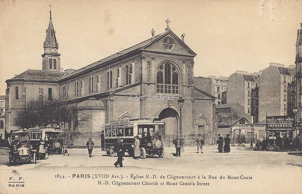 FF 1834 - Eglise N.-D. de Clignancourt à la rue du Mont-Cenis
