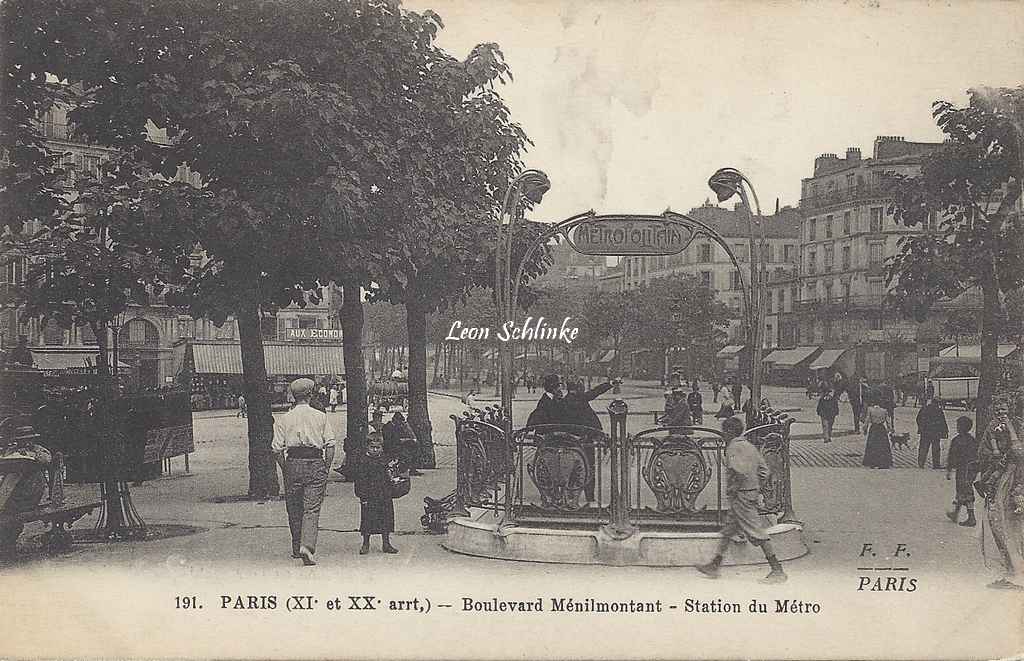 FF 191 - Boulevard Ménilmontant - Station du Métro