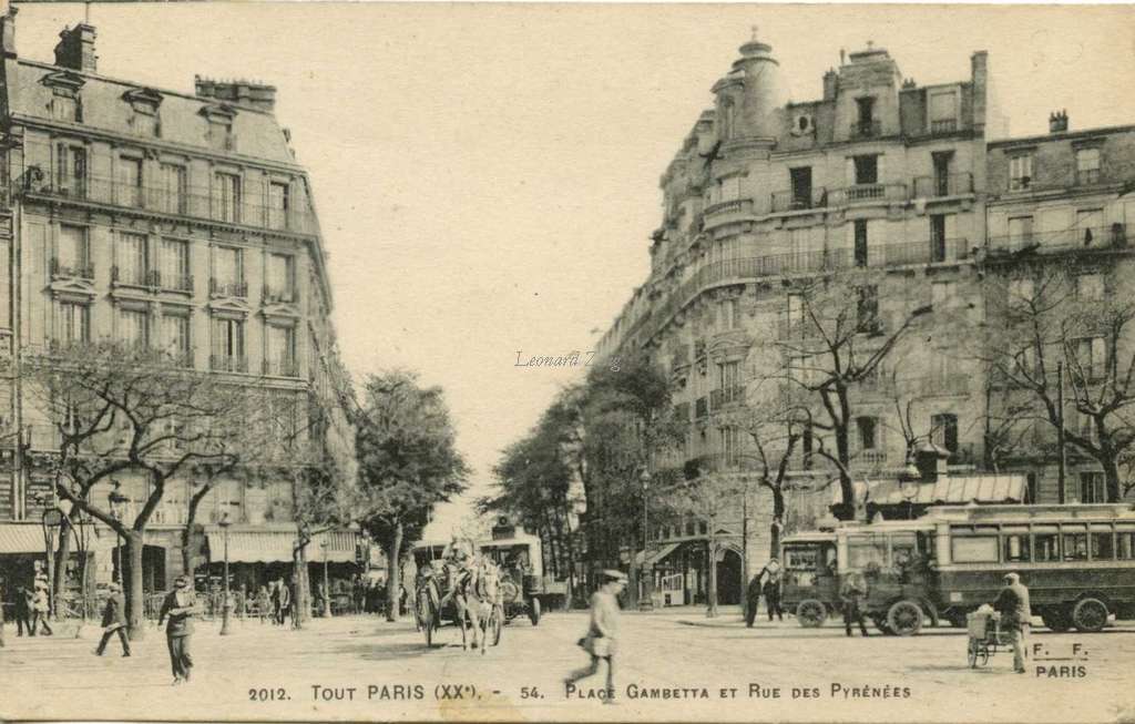 FF 2012 - Tout PARIS (XX°) - 54. Place Gambetta et Rue des Pyrénées