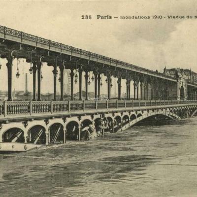 FF 238 - Paris - Inondations 1910 - Viaduc du Métro à Passy