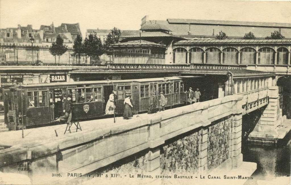 FF 3116 - PARIS - Le Métro, station Bastille - Le Canal Saint-Martin
