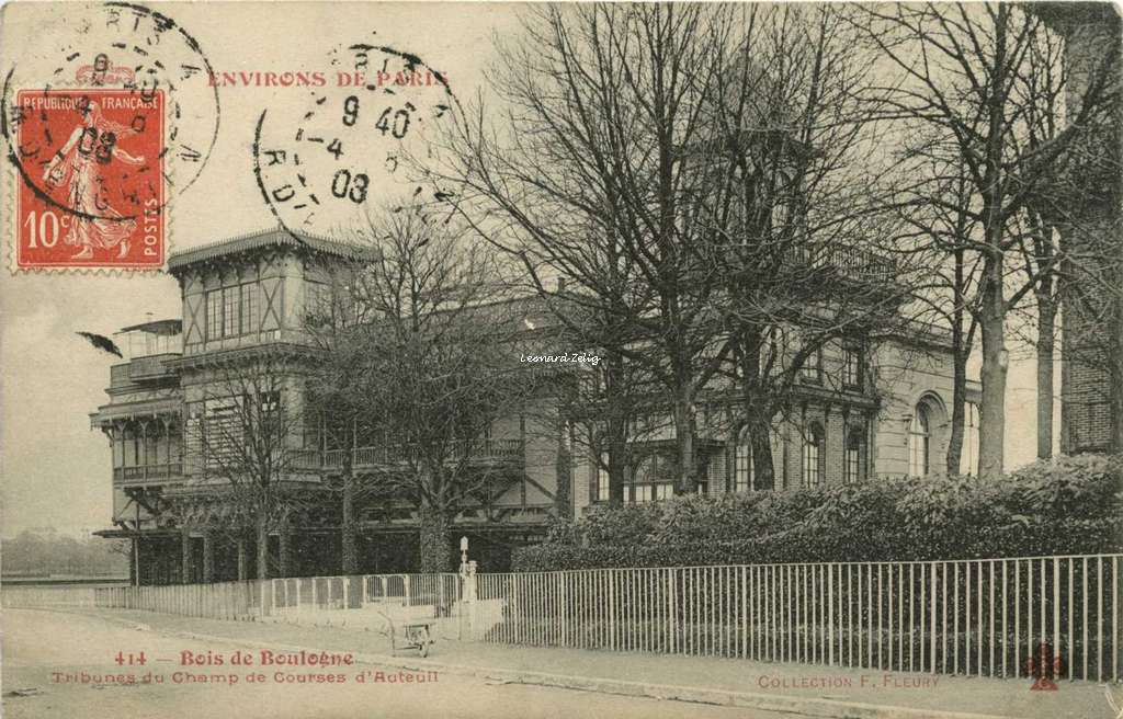 FF 414 - ENVIRONS DE PARIS - Bois de Boulogne - Tribunes du Champ de Courses d'Auteuil