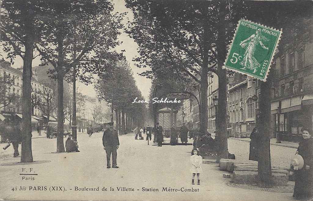 FF 42 bis - Boulevard de la Villette - Station Métro-Combat
