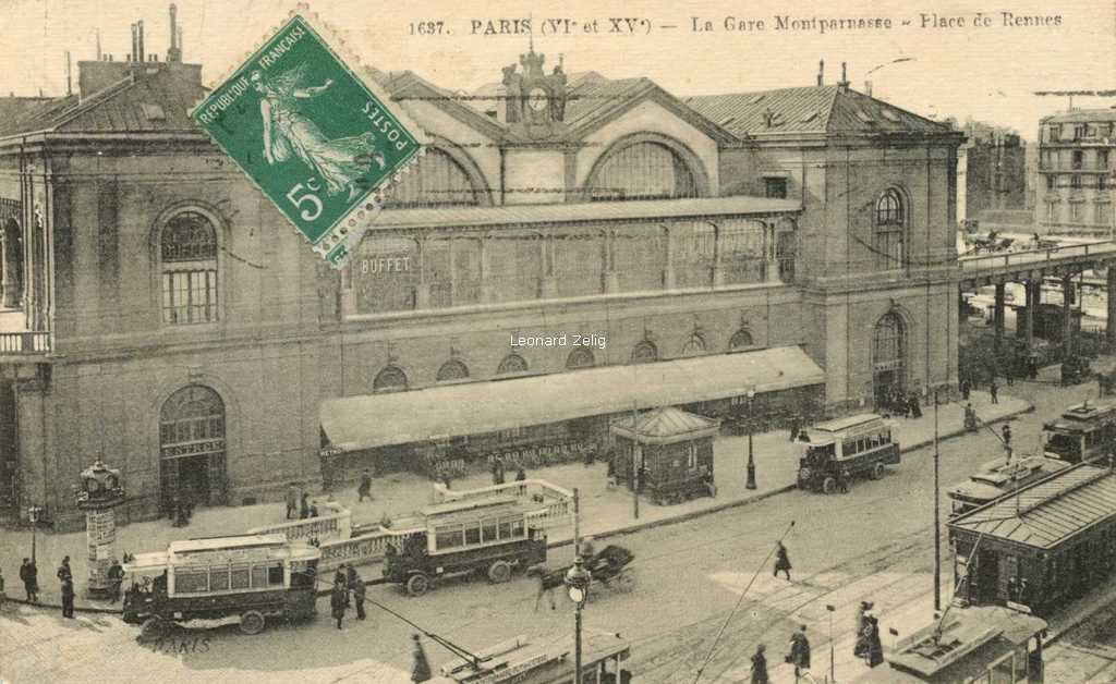 FF 1637 - PARIS - La Gare Montparnasse - Place de Rennes