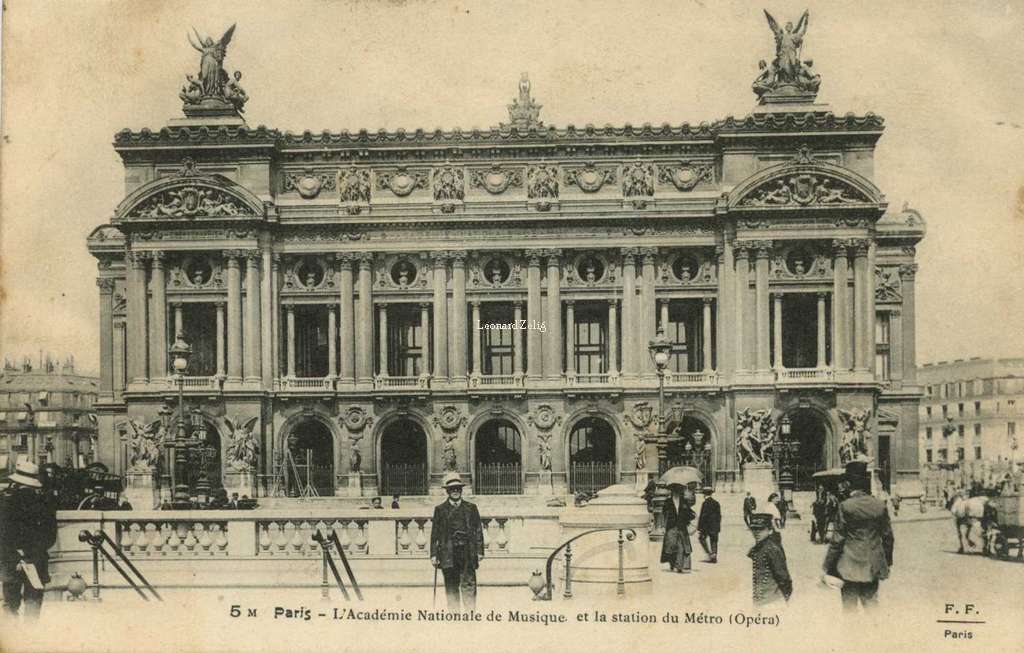 FF 5M - Paris - L'Académie Nationale de Musique et la station du Métro (Opéra)