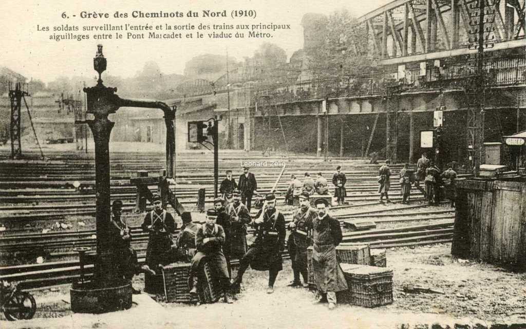FF 6 - Grève des Cheminots du Nord (1910) - Entre le Pont Marcadet et le Viaduc du Métro