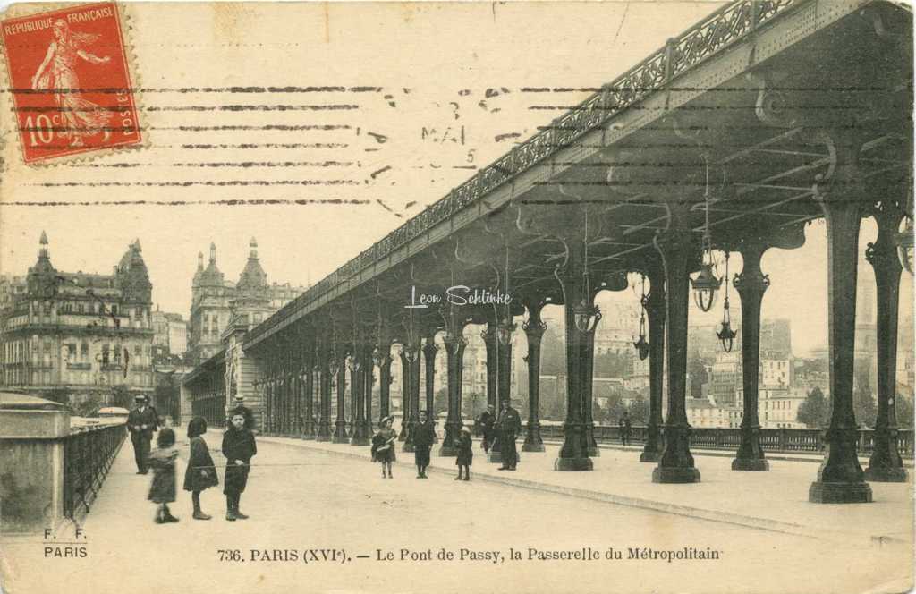FF 736 - PARIS (XVI°) - Le Pont de Passy, la Passerelle du Métro