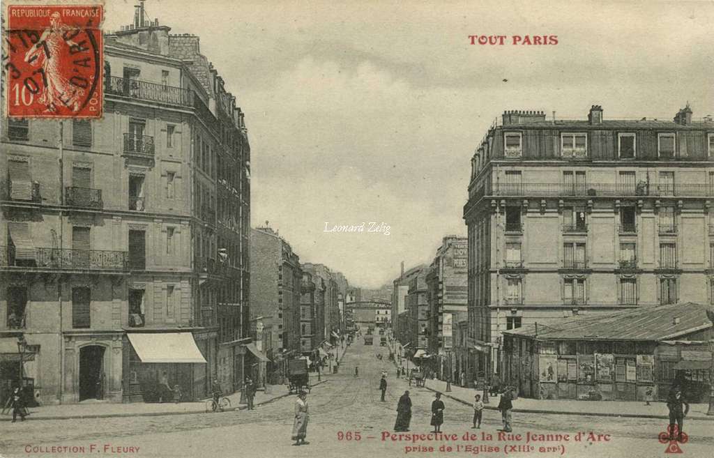 FF 965 - TOUT PARIS - Perspective de la Rue Jeanne d'Arc prise de l'Eglise