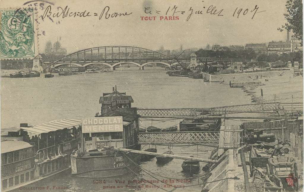 Tout Paris 1084 - Vue pittoresque de la Seine prise au Pont de Bercy