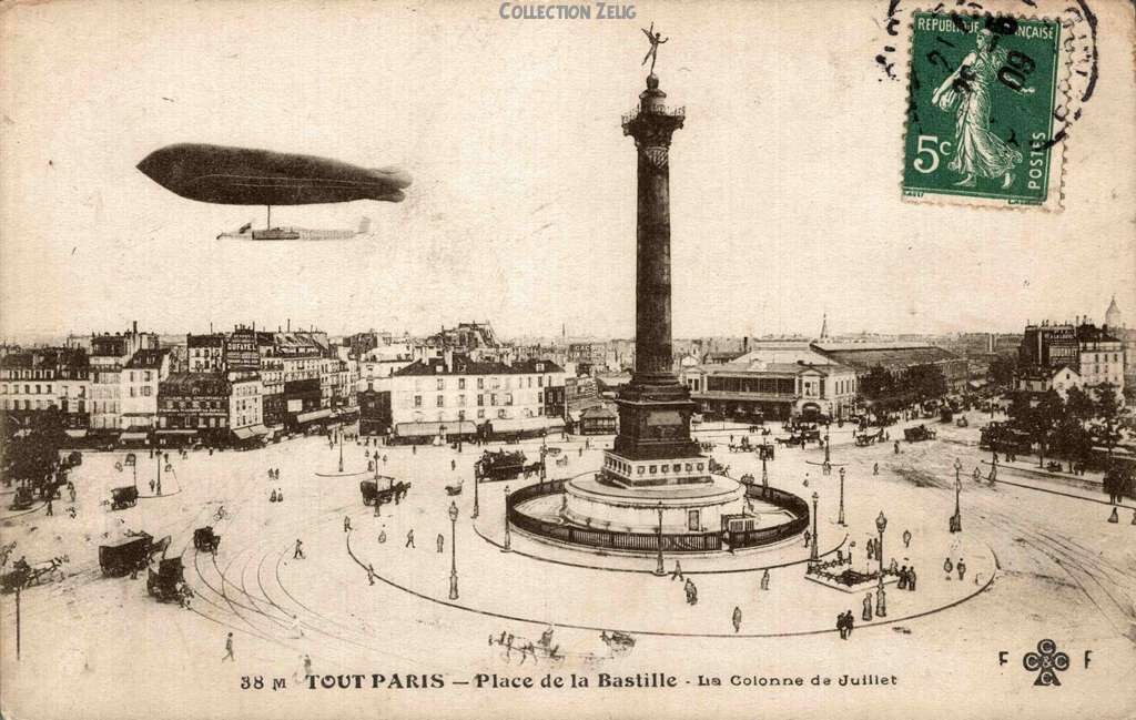 Tout Paris 38 M - Place de la Bastille - La Colonne de Juillet