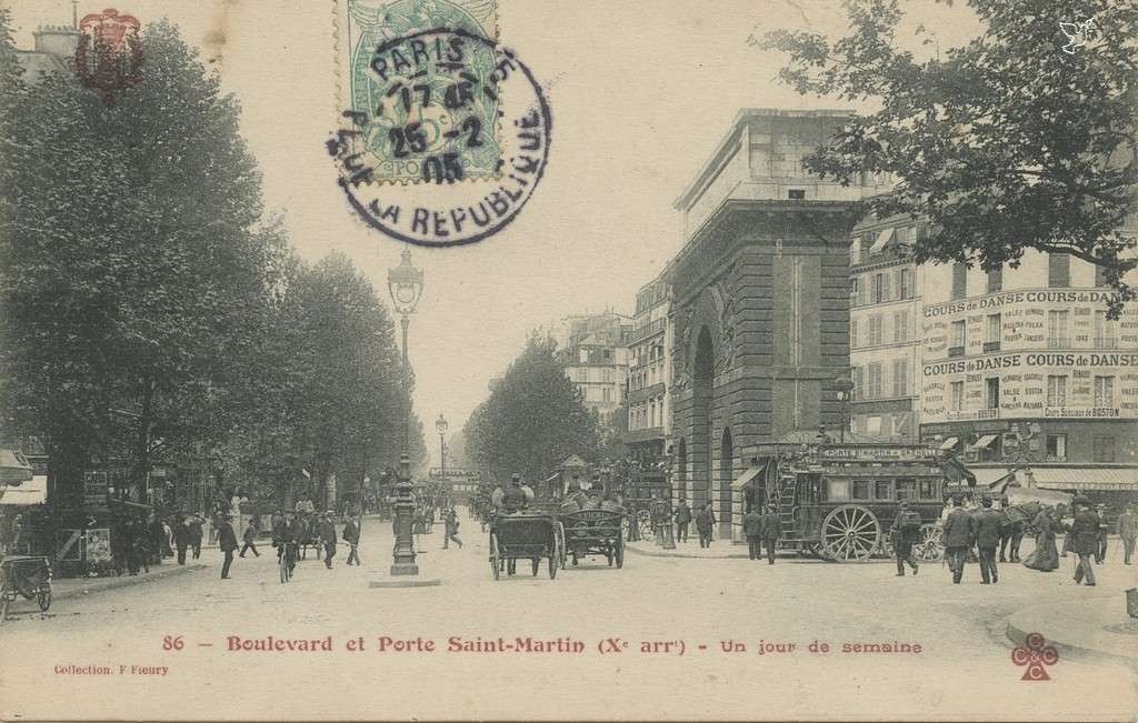 86 - Boulevard et Porte St-Martin, un jour de semaine