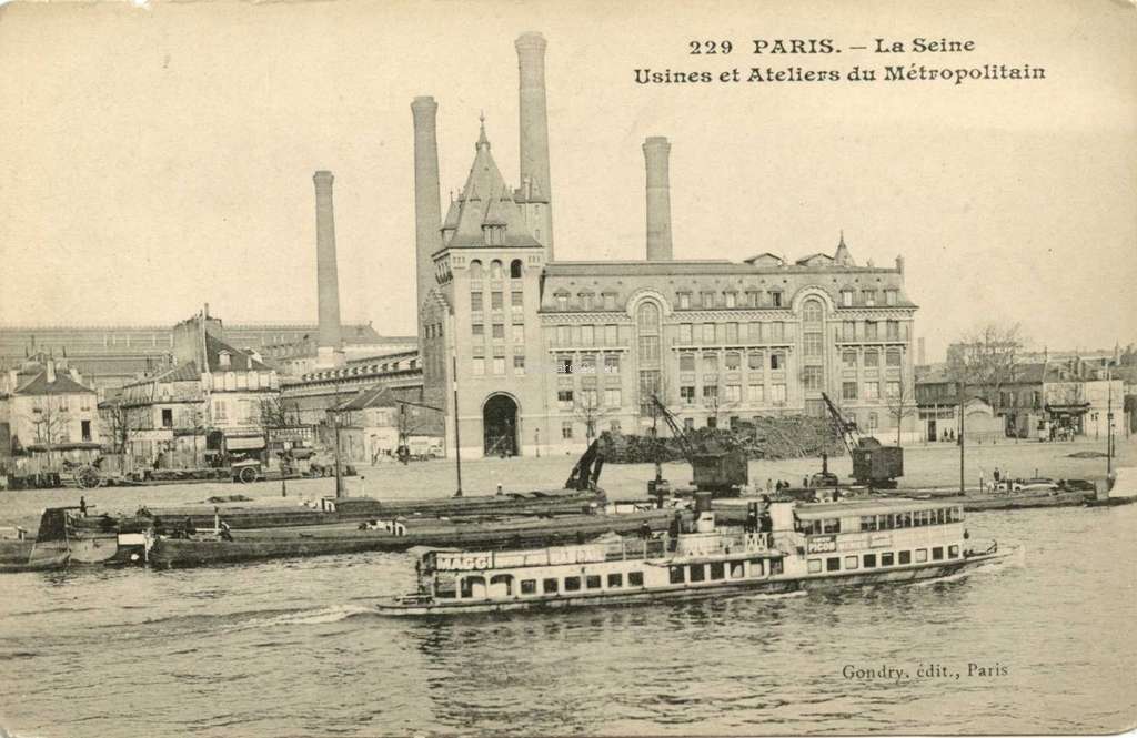 Gondry 229 - PARIS - La Seine · Usines et Ateliers du Métropolitain