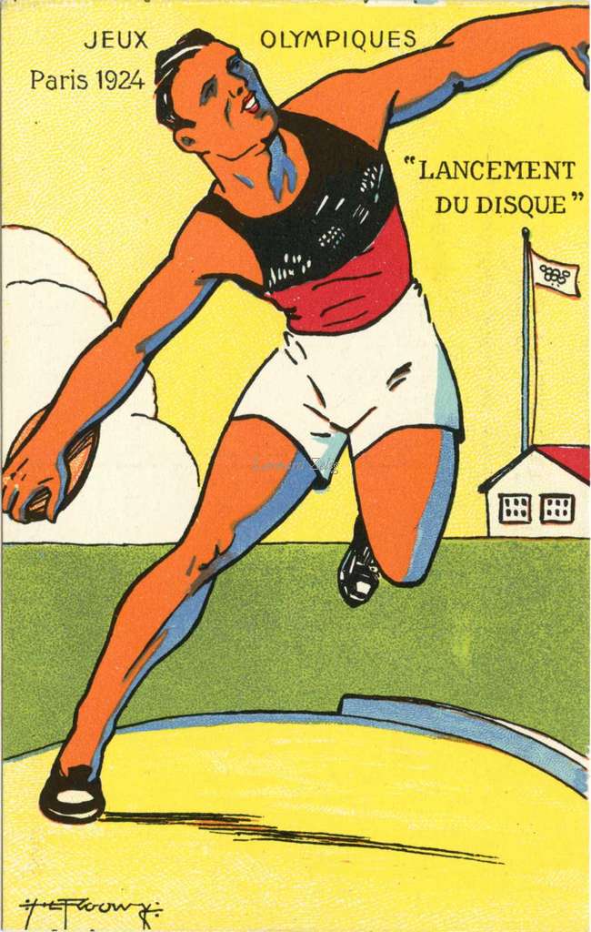 H.L. Roowy - Jeux Olympiques 1924 - LANCEMENT DU DISQUE