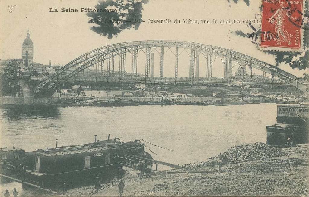 HF 193 - PARIS - Passerelle du Métro, vue du Quai d'Austerlitz