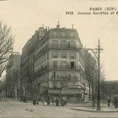 Inconnu 1918 - PARIS (XIX°) - Avenue Secrétan et Bolivar