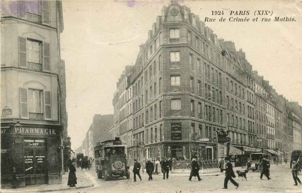 Inconnu 1924 - Rue de Crimée et rue Mathis