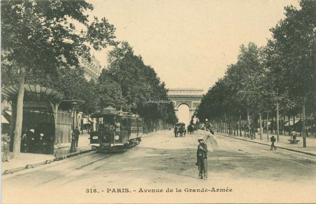 Inconnu 316 - PARIS - Avenue de la Grande-Armée (vue 1 n&b)