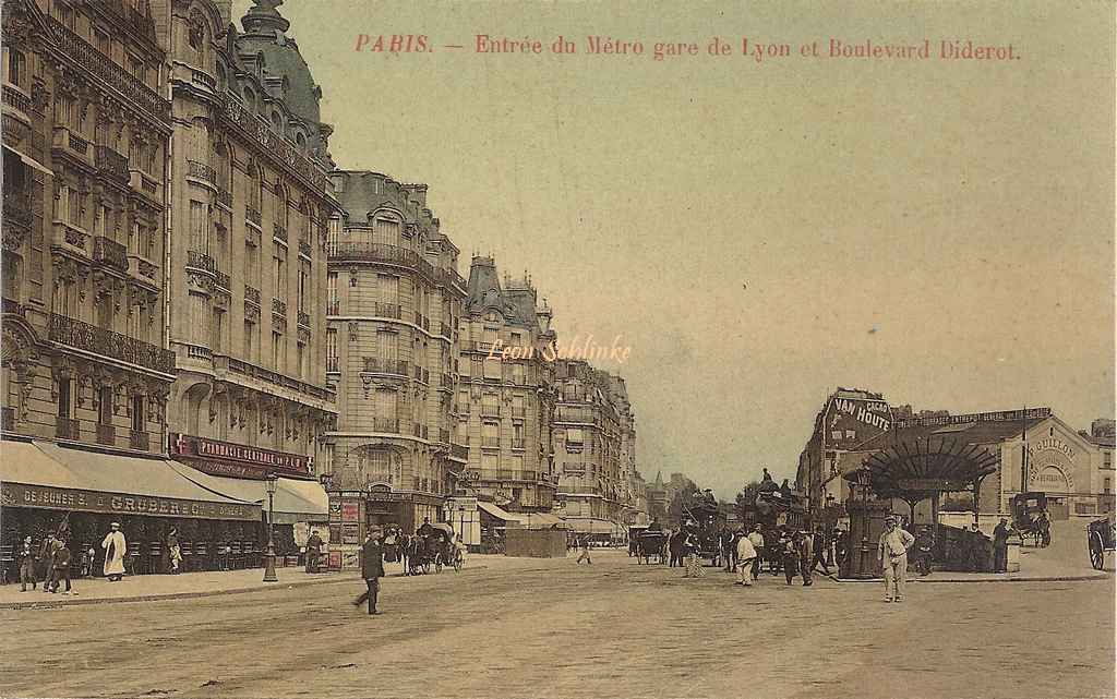 Inconnu - Entrée du Métro gare de Lyon et Boulevard Diderot