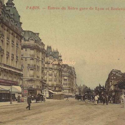 Inconnu - Entrée du Métro gare de Lyon et Boulevard Diderot