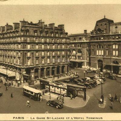 Inconnu - PARIS - La Gare St-Lazare et l'Hôtel Terminus