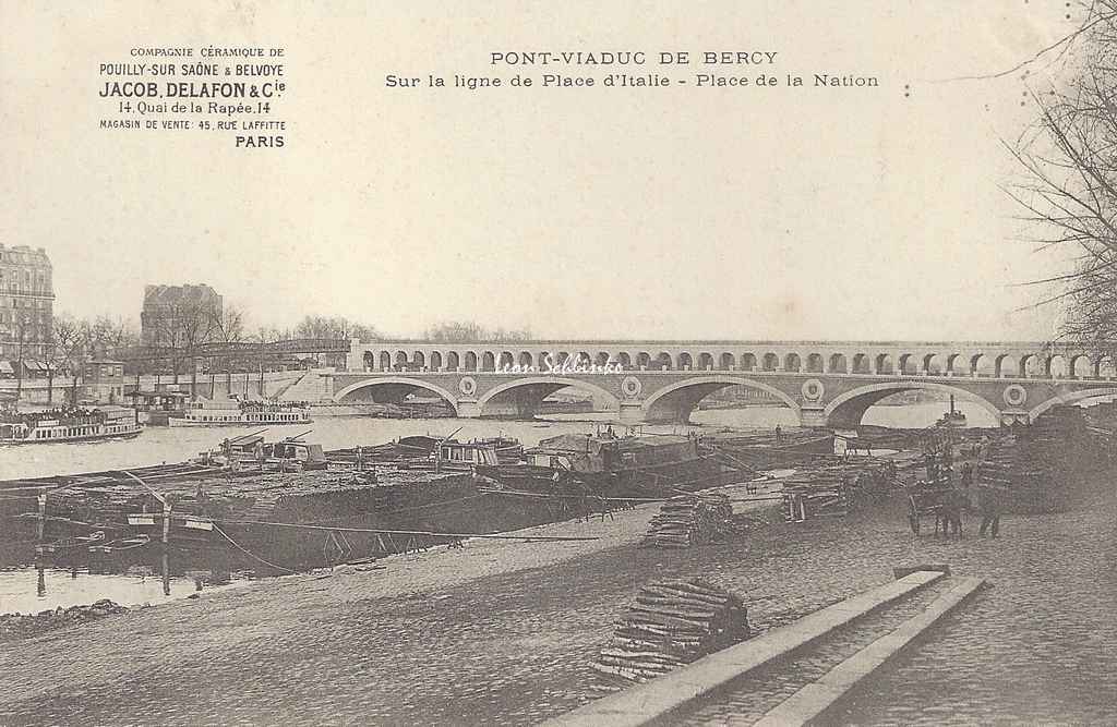 Inconnu - Pont-Viaduc de Bercy sur la ligne Pl. d'Italie à Nation