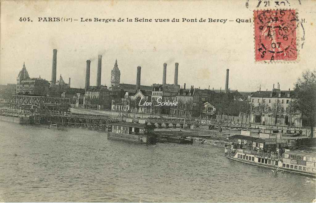 JH 404 - Les Berges de la Seine vues du Pont de Bercy