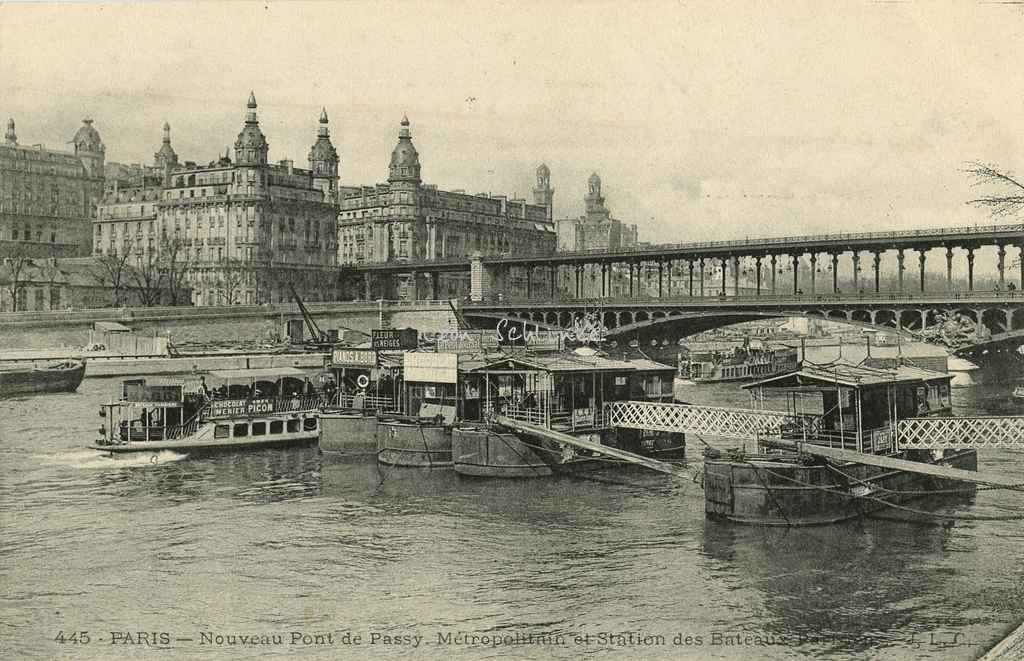 JLC 445 - Nouveau Pont de Passy. Métro et les Bateaux Parisiens