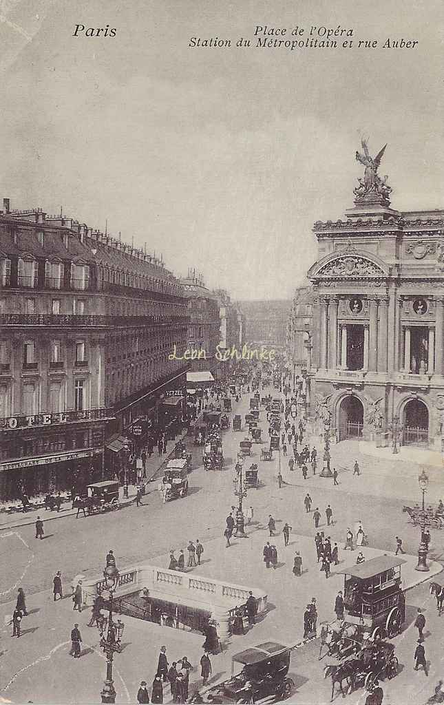 L.D, F. - Place de l'Opéra, station du Métro et rue Auber