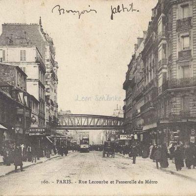 L.F.& V. 160 - PARIS - Rue Lecourbe et Passerelle du Métro