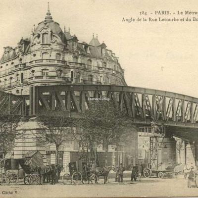 L.F.& V. 184 - PARIS - Le Métropolitain - Angle de la Rue Lecourbe et du Bd Pasteur