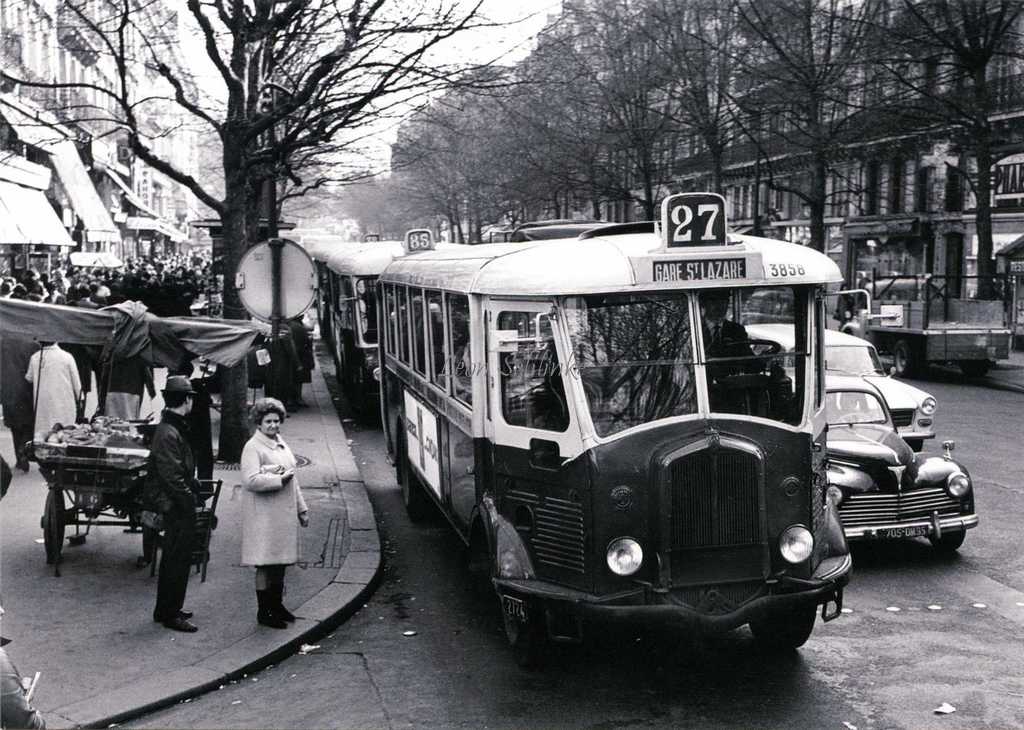 L27 - Autobus TN4H au Boulevard Saint-Michel en 1968