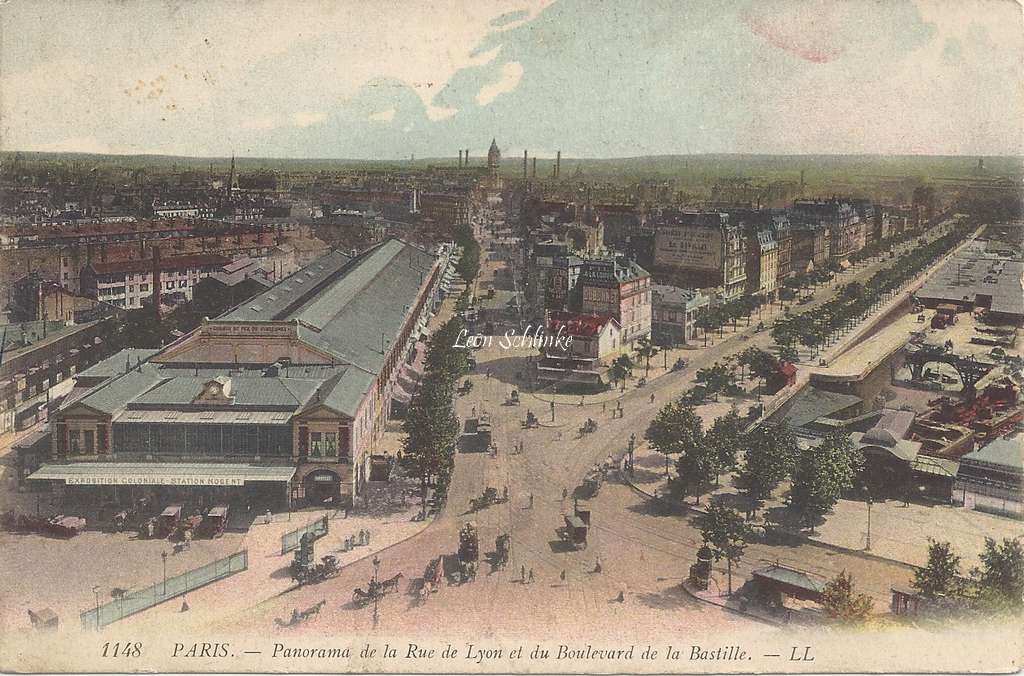 LL 1148 - Panorama de la Rue de Lyon et le Boulevard de la Bastille