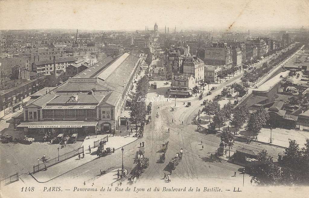 LL 1148 - Panorama de la Rue  de  Lyon et du Boulevard de la Bastille