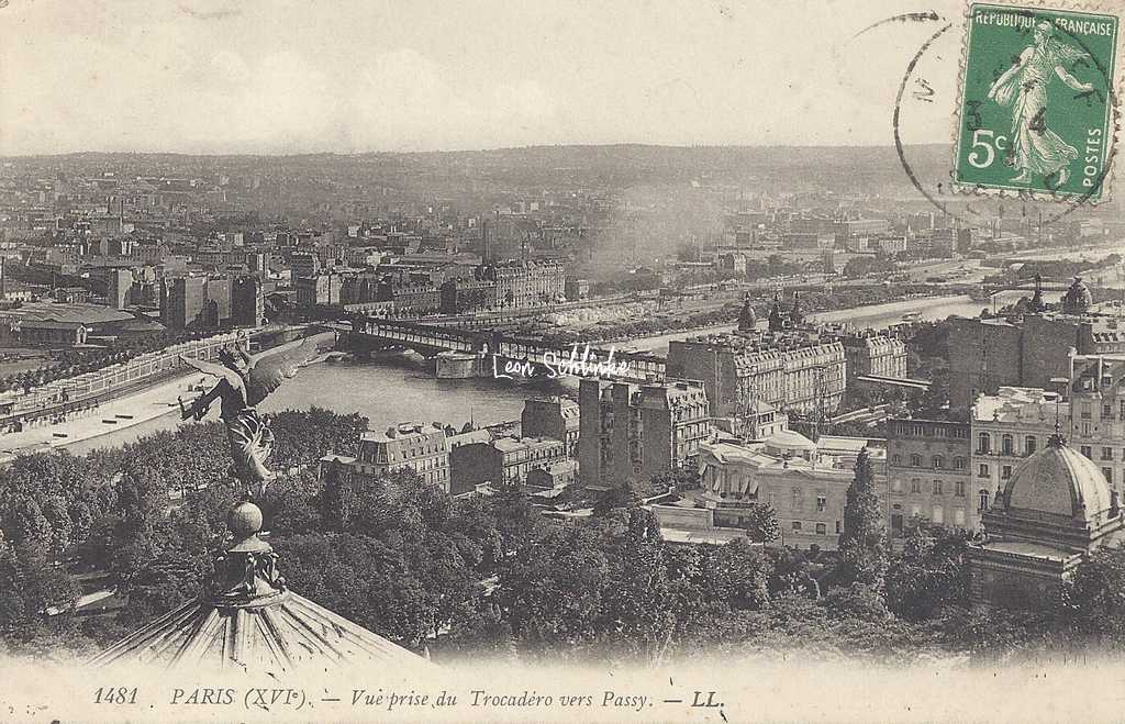 LL 1481 - Vue prise du Trocadéro vers Passy