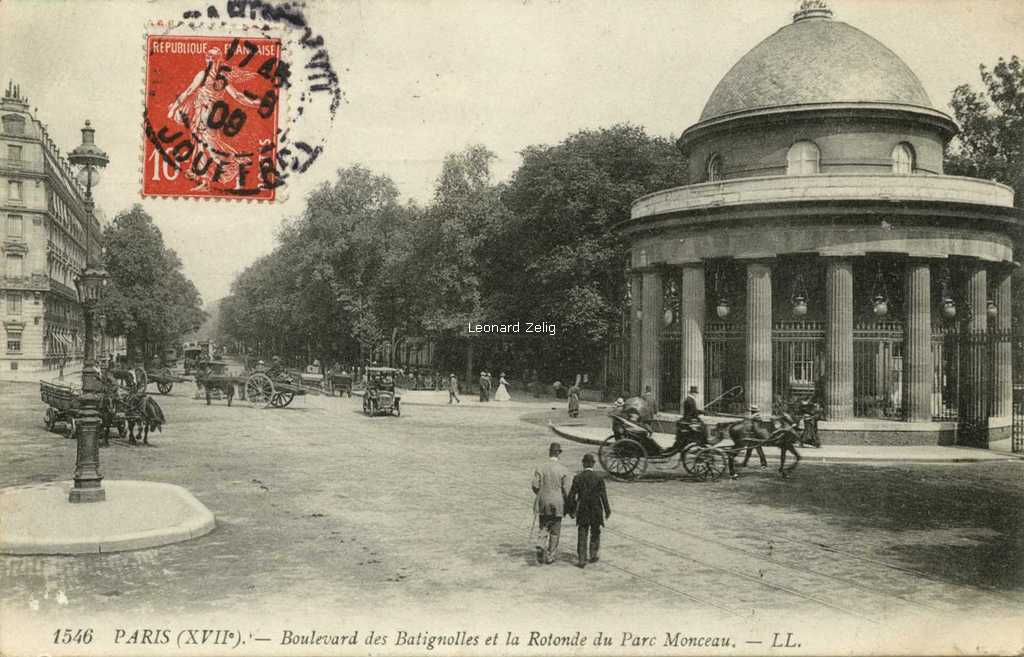 LL 1546 - PARIS (XVII°) - Boulevard des Batignolles et la Rotonde du Parc Monceau