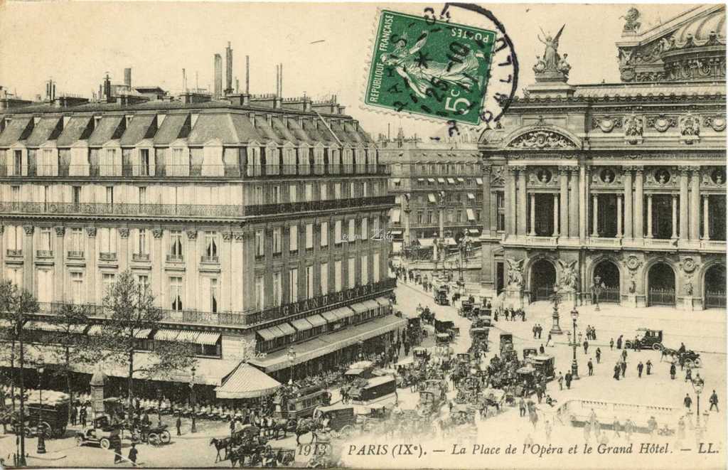 LL 1913 - La Place de l'Opéra et le Grand Hôtel