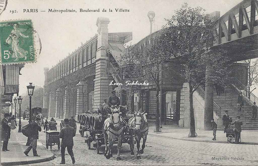 Magasins Réunis 192 - Métropolitain, boulevard de la Villette