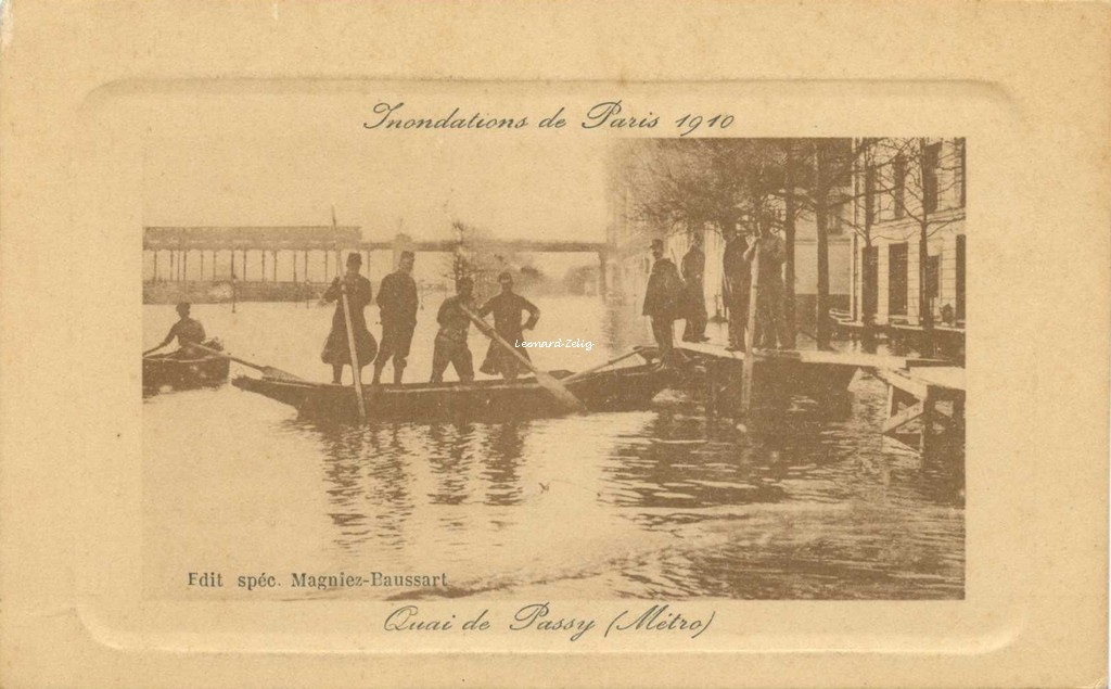 Magniez-Baussart - Inondations de Paris 1910 - Quai de Passy (Métro)