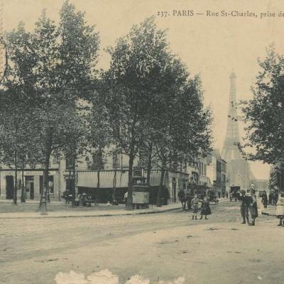 Marmuse 237 - PARIS - Rue St-Charles, prise de la Place St-Charles