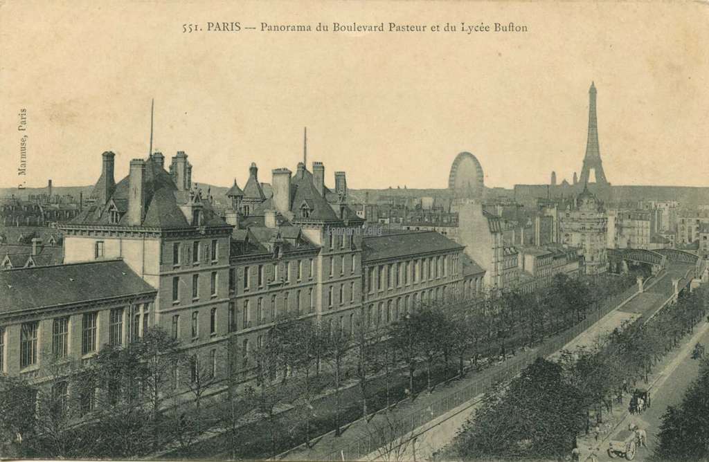 Marmuse 551 - PARIS - Panorama du Boulevard Pasteur et du Lycée Buffon
