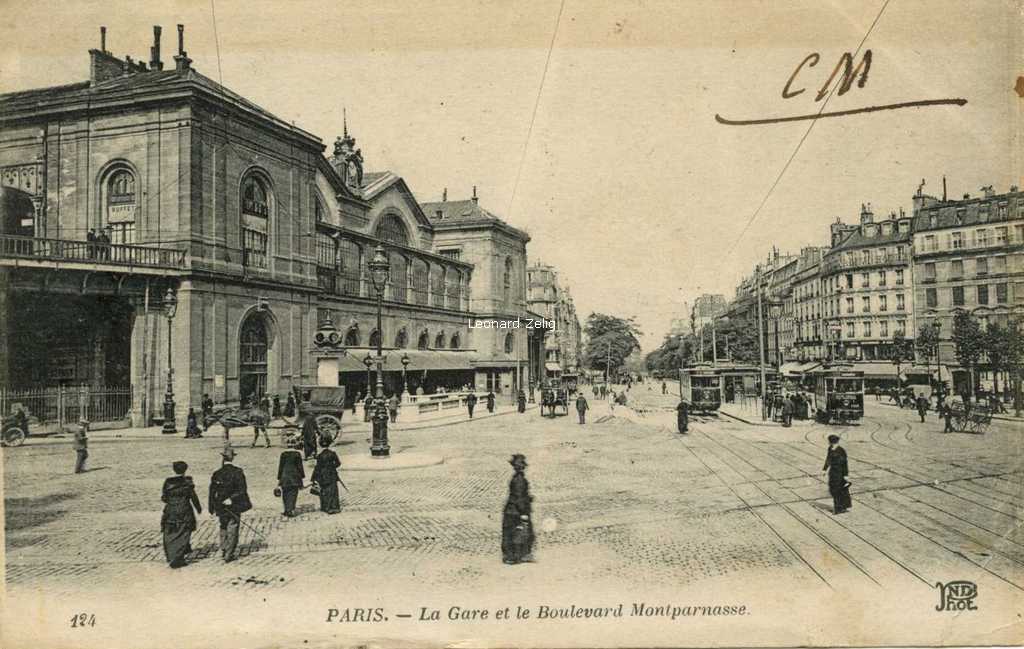 ND 124 - PARIS - La Gare et le Boulevard Montparnasse