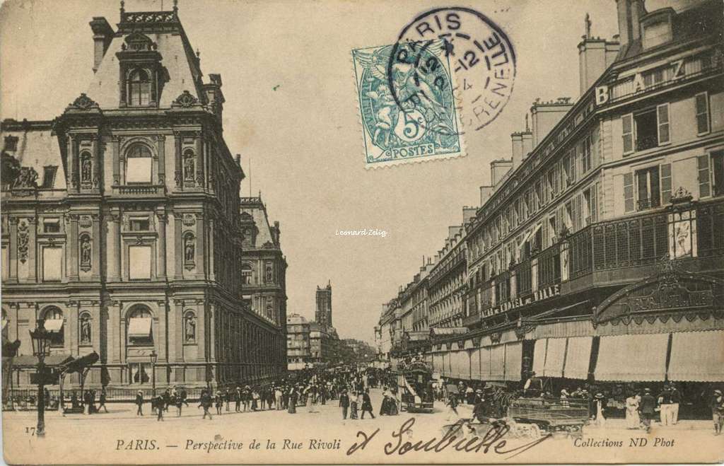 ND 175 - PARIS - Perspective de la Rue de Rivoli
