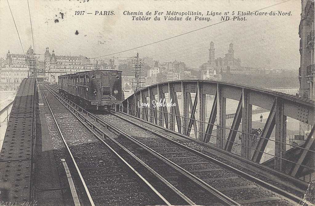 ND 1917 - Chemin de Fer Métropolitain - Ligne 5 - Etoile-Gare du Nord